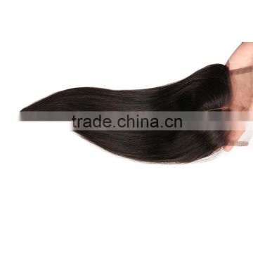 7A 4*4 Virgin Peruvian Straight Lace Closure Bleached Knots, Cheap Unprocessed Human Hair Free/Middle/3 Part Closures Free Ship