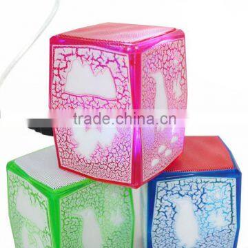 chinese factory price 2016 JY26 mini cube bluetooth speaker with colorful led light