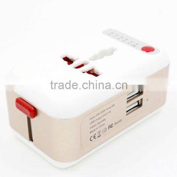 Worldwide Travel Adapter Two USB Ports Universal World Wide All-in-one Safety Travel Charger Wall Charger Adapter Plug photo-2