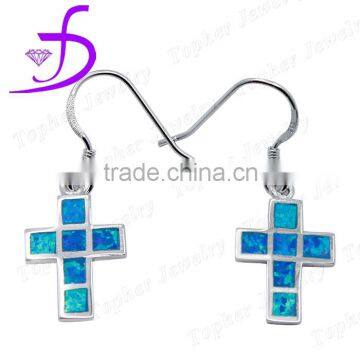 New Arriva 2016 corss earrings cross shaped opal earrings