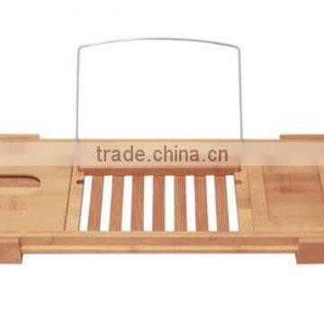 BH018 Deluxe Bamboo Bath Caddy for Bathroom photo-3