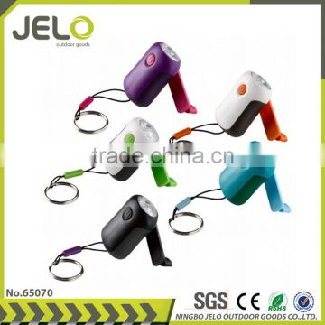 Ningbo JELO Hot Sales Promotion Classics Super Bright Plastic 2LED Dynamo Torch Cheaper Gift hand crank Flashlight