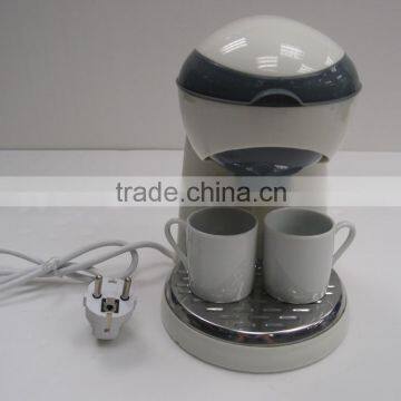 400W 2-4 Ceramic Cups Black & White Color Electric Coffee Maker