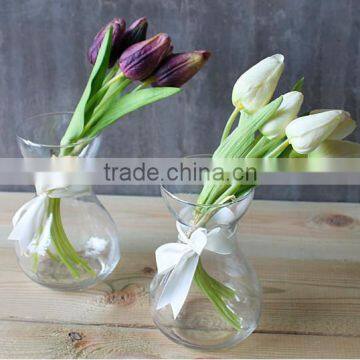 Zibo glasslucky hotsale small clear glass vase wholesale glass vases for decoration