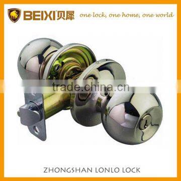 2016 South America High Quality Brass Made Polished Brass Finish Cylindrical Safety Hotel Bathroom Locks