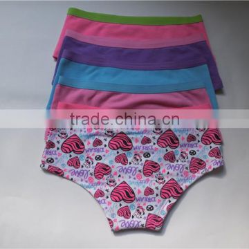 high quality 100% cotton eco-friendly underwear satin panties for children