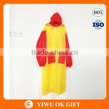 Yellow red children raincoat costume for kids, children lightweight windbreak