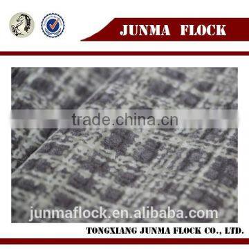 Grey and White Gridiron Pattern Flocked Waterproof Fabric for Home Furniture photo-2