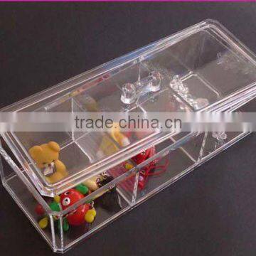 Clear Acrylic 4-room make-up storage box