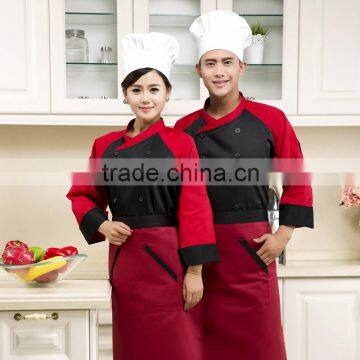 customized with good quality double breasted design baju chef