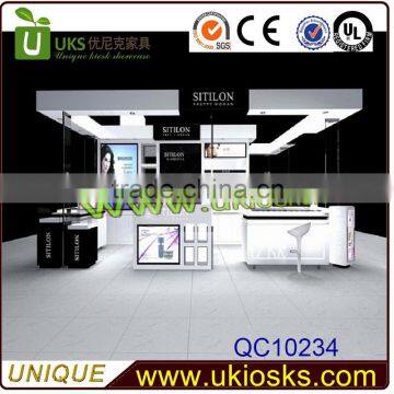 Unique shopping mall cosmetic kiosk mall cosmetic kiosk for makeup retail cosmetic display for sale