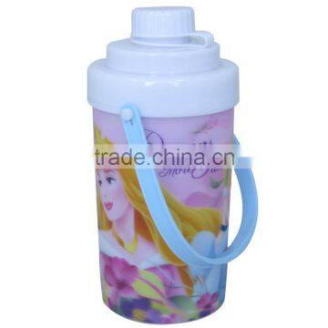 3D Lenticular plastic cup with handle and lid