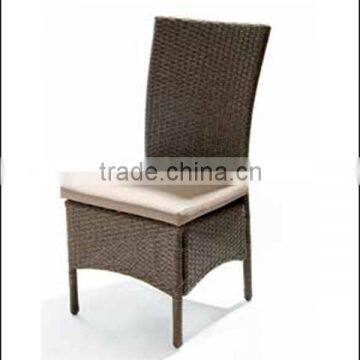 Rattan chair with seat cushion for restaurant, outdoor dining chair