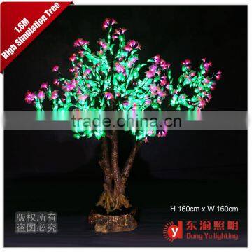 Outdoor Artificial LED Cherry Blossom Tree Light, Big blossom cherry tree with azaleas