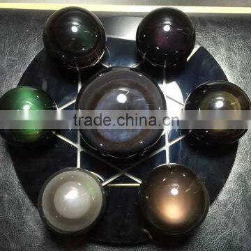 Natural Colorful Rainbow Obsidian Crystal Seven Star for Decoration photo-6