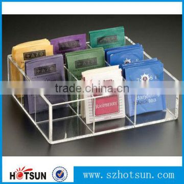 Hight transparent acrylic custom new design hot sell tea box manufacturer with lid