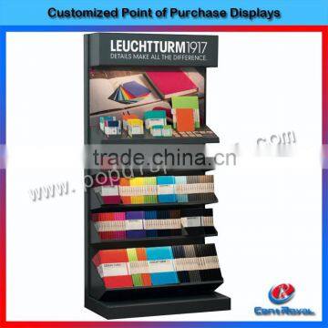 Custom design supermarket wooden notebook display stand