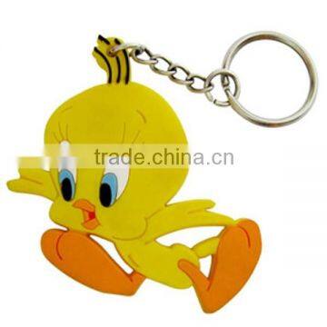 promotion custom tweety 3d soft pvc keychain