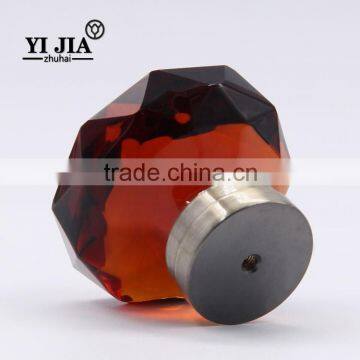 Warm Amber Square Decagon Dresser Drawer Glass Knob