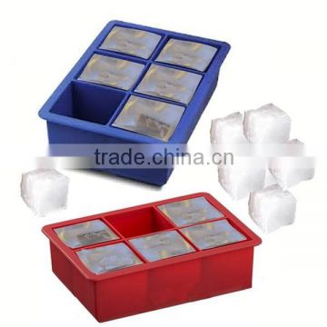 2 inches 6 cube square silicon ice cube tray