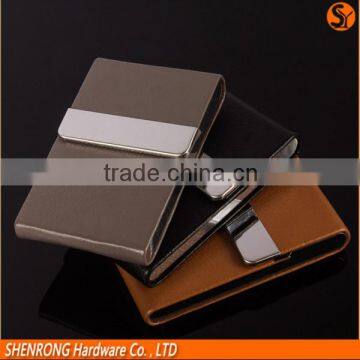 Exhibition vertical colorful PU and stainless steel card holder business with high quality and cheap price