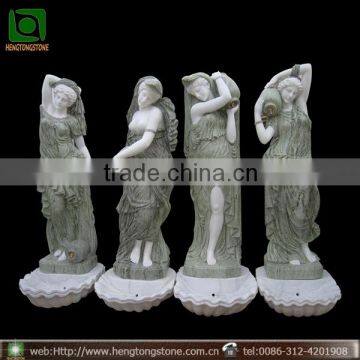 Four Green Stone God Statue