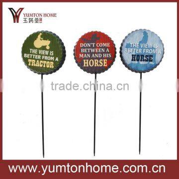 Digital printed metal cowboy outdoor stakes