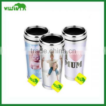 2015 Eco-Friendly promotional Double wall travel mug with Paper insert