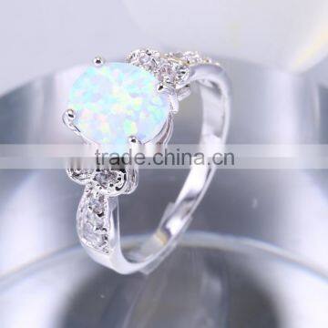 Artificial Brass white opal stone jewelry ring