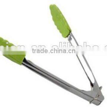 Durable Promotional BBQ Kitchen Gadget Silicone Gripper Tongs Green Nylon+stainless Steel Tongs photo-4