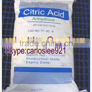 2017 hot sale Food Grade Citric Acid Anhydrous / Monohydrate BP98/2000