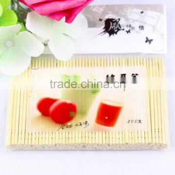 200pcs sterile health bamboo toothpicks for tooth cleaning wholesale