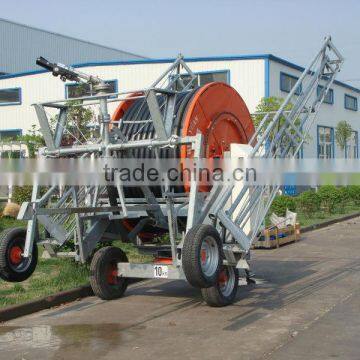 Rainwalker hose reel irrigator, removable irrigator with girder