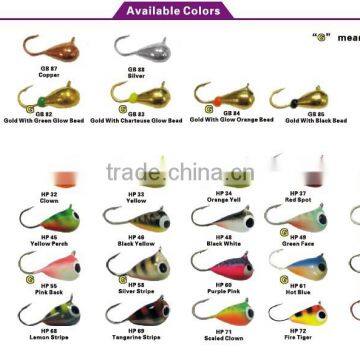 Tungsten ice fishing jigs with different colors