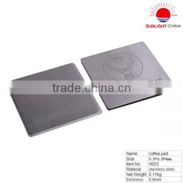 stainless steel coaster/ barware/ stainless steel bottle mat/cup mat/metal square coaster