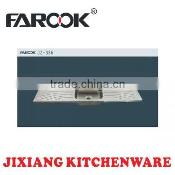 150x50 single bowl double tray stainless steel kitchen sink