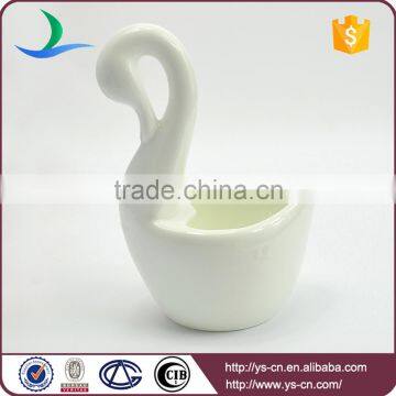 Elegant White Swan Shape Porcelain Kichen Tools Spoon Container photo-2