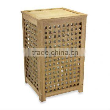 Oak Lattice Hamper With Barnwood Finish photo-2
