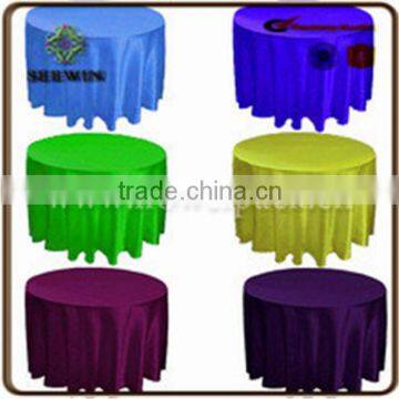 latest style fancy pure color Satin Table Cloth for Wedding home party decoration