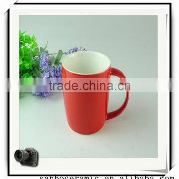 High Quality China Ceramic Red Drink Cup With Handle Wholesale photo-3