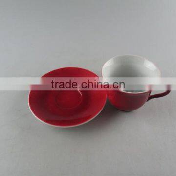 Hot Sale Colorful Porcelain Coffee Cup Set, High Quanlity Ceramic Glaze Cup and Saucer With Gift Box photo-4