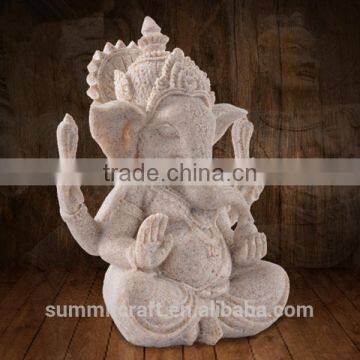 Wedding Gift Resin Sandstone Hindu God Lord Ganesha Idol Figurine photo-3