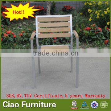 Polished Aluminum Garden Furniture Teak Wood Table and Chair photo-3