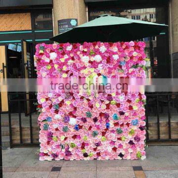 Artificial rose flower wall backdrop for wedding