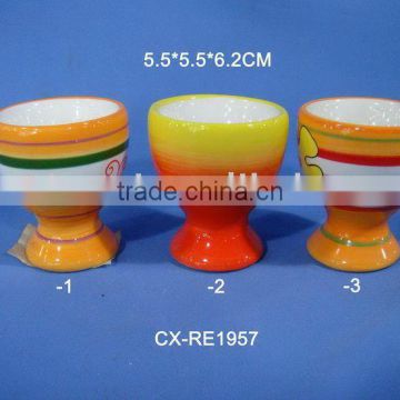 Ceramic Chicken Egg Holder, Colorful Christmas ceramic egg cups