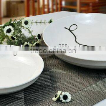 7pcs Porcelain Pasta Bowl Set with Decal