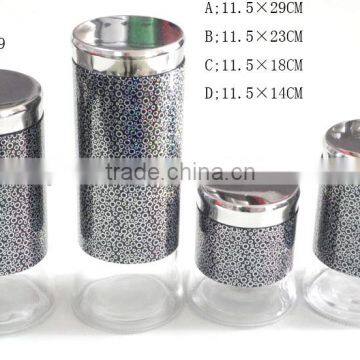 bit bottom cylinder black plastic coating sleeve wholesale glass jar