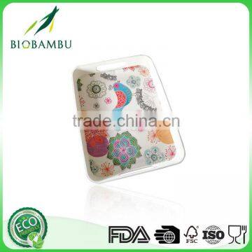 China Manufacturer Good Appearance Decal Design Bamboo Fiber Food Serving Plate photo-2