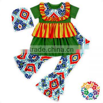 Short Sleeve Ruffle Shirts and Pants Baby Boutique Remake Outfits Wholesale Girl Boutique Clothes photo-3