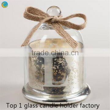 Circle Top Decor Glass Dome Cloche Candle From Gold Factory Yufeng Craft photo-5